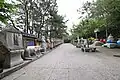 The walking street from the road to the temple