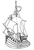Marcus T. Reynolds' sketch of the weathervane on the central tower
