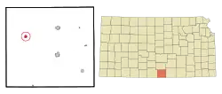 Location within Harper County and Kansas