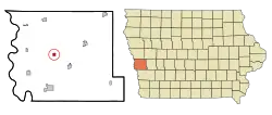 Location of Magnolia, Iowa