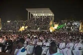 Large, seated crowd
