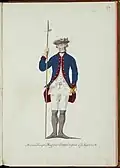 Soldiers of the regiment in Swedish uniform m/1765.