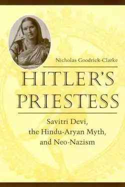 Yellow cover with a Hindu god in the background and a portrait of Devi at the top