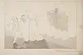 'Homer's ghost appearing to Jones with the genius of the greek', 1844, drawing, 34 x 48&nbsp;cm, from the Illustrated life of Richard Robert Jones