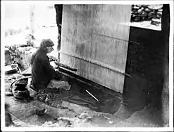 Hopi Indian man weaving a blanket by C. C. Pierce [de], ca.1900
