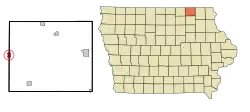 Location of Riceville, Iowa