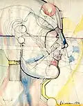 Farsight: Watercolor, charcoal and graphite, 11" x 14", 1990