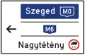 G-076 Tabular road sign on a local road