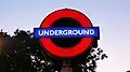 Underground sign at street level