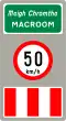 Town Name and Speed Limit Sign