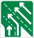 F 305R Additional Lanes Joining From Right - Right Joining Lane Continues (Two to Three Lanes)