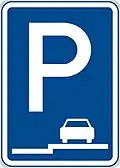 Parking on the pavement (in line with traffic)