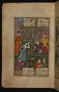 Mughal Emperor Akbar attempts to dissuade the young Hindu girl from committing sati[119]
