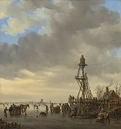 Ice Scene near a Wooden Observation Tower (1646), oil on panel, 36.5 × 34.3&nbsp;cm., National Gallery of Art