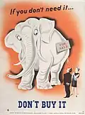 Canadian Propaganda Poster "If You Don't Need It, Don't Buy It" by the Wartime Information Board