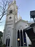 The cathedral's right belfry