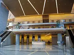 Office lobby with the passage to Skydining 101