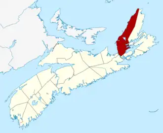 Location of Inverness County, Nova Scotia