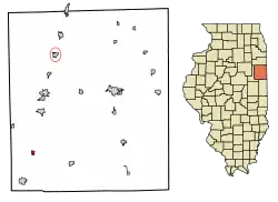 Location of Buckley in Iroquois County, Illinois