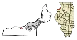 Location of Andalusia in Rock Island County, Illinois.