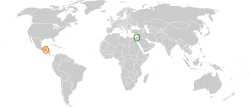 Map indicating locations of Guatemala and Israel