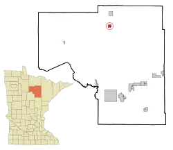 Location of the city of Bigfork within Itasca County, Minnesota