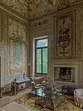 Frescoed lounge on the noble floor.
