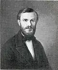 J. J. W. Lagus, (1821-1909), professor and rector of the University of Helsinki. Harald Smedberg's 1952 copy of a painting by Ida Silfverberg.