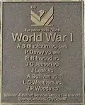 WWI VC recipients: Blackburn, Davey, Inwood, Jensen, Leak, Sullivan, Weathers, Woods