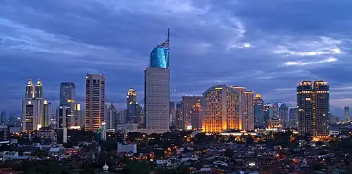 The Wisma 46 and surrounding buildings in 2008