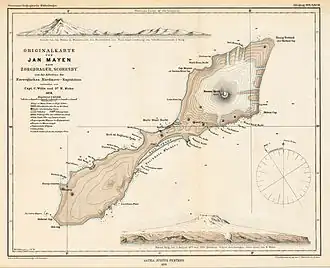 Eier Insel on German-language map drawn by Henrik Mohn is already a peninsula.