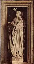 Jan van Eyck, Annunciation (Gabriel is on the opposite wing)