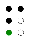 ⠏ (braille pattern dots-1234)
