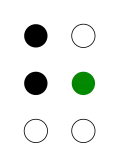 ⠓ (braille pattern dots-125)