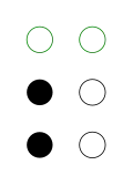 ⠆ (braille pattern dots-23)