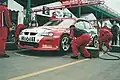 Jason Bright undertaking a pitstop