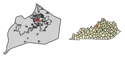 Location of Beechwood Village in Jefferson County, Kentucky
