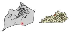 Location of Heritage Creek in Jefferson County, Kentucky