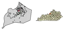 Location of Richlawn in Jefferson County, Kentucky