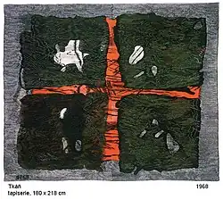 Tissue, author's, hand-woven tapestry 180 × 218&nbsp;cm, 1968
