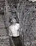 Joe "Daddy Burt" Burton, a recognized top Kentucky hemp farmer with harvested hemp, 1942. Photo by USDA War Board - Lexington, Kentucky.[189]