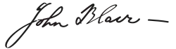 Cursive signature in ink