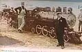John J. Coit stands left of loco No. 2
