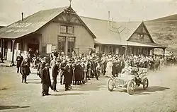 Race winner John Napier, passing The Bungalow
