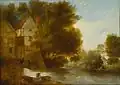 'Abbey Mill, Shrewsbury' (oil)