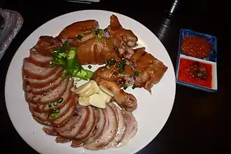 With sauces
