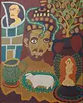 Short Biography, 1978 oil on canvas, 80x64cm MNMA[permanent dead link], Jagodina