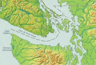 Bellingham Bay is located in Strait of Juan de Fuca