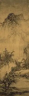 Buddhist Monastery by Streams and Mountains 185.4 × 57.5&nbsp;cm, Cleveland Museum of Art