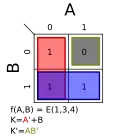 Σm(1,3,4); K = A′ + B